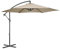Christow Large Banana Parasol 3m Over Hanging Cantilever Umbrella UV Protective With Crank Handle (Taupe Polyester Canopy)