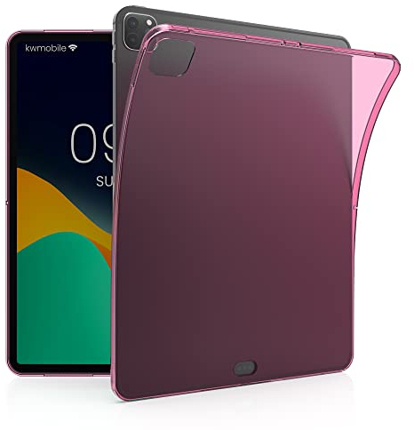 kwmobile Custodia Protettiva Tablet Compatibile con Apple iPad Air 13 (6. Gen 2024) / iPad PRO 12.9 Cover - Cover Trasparente Morbida Silicone Tablet Rosa/Trasparente