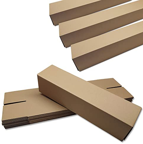 verpacking Versandhülsen eckig 440x105x105 mm Braun (Außenmaß 450x110x110 mm) 1 wellig Versandkarton DHL konform Versandrolle Versandrohr langer Faltkarton (25 Stück)