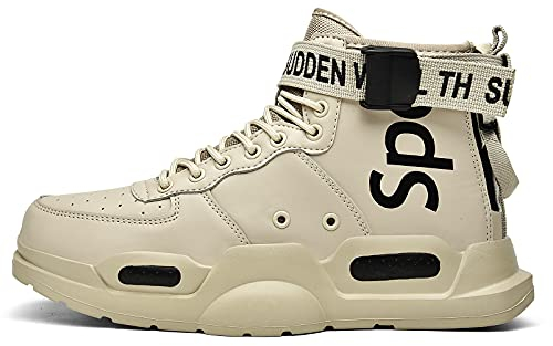PITYSER Herren Mode Turnschuhe Herren Damen Leichte Wanderschuhe Laufen Atmungsaktiv lässige Sneakers Unisex, C Beige, EU39
