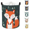 Clastyle 45L Grün Fuchs Baby Wäschekorb Kinderzimmer, Waldtiere Spielzeug Aufbewahrungskorb für Babyzimmer mit Deckel, 36x45 cm
