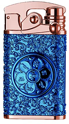 SKRFIRE Briquet électronique personnalisé avec USB Rechargeable Briquet Plasma sans Flamme avec Double Arc Plasma Briquets et Coffret Cadeau (Bleu)