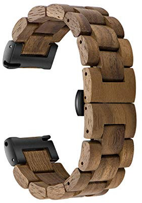 AIYIBEN Schnellspannarmband, Uhrenarmband aus Naturholz, Wahl der Armbandfarbe und -breite 18mm, 19mm, 20mm, 21mm, 22mm, 23mm oder 24mm (19mm, Walnuss)