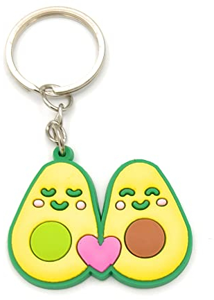 Promotech Liebespaar Avocado Schlüsselanhänger aus Gummi: Verbunden durch Fruchtige Zuneigung