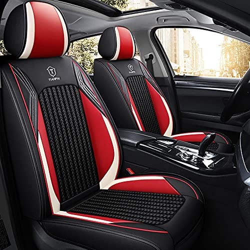 Maipula Allwetter-Autositzbezug Für Seat Ibiza 5 Sitze, Kunstleder Autositzbezüge Full Set,rot
