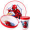 Spiderman Lot de 3 couverts réutilisables Bicolore pour enfants Assiette, bol et gobelet, sans BPA