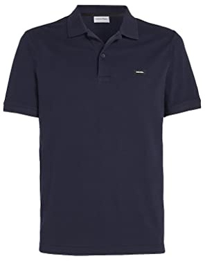 Calvin Klein Herren Poloshirt Stretch Pique Kurzarm, Blau (Night Sky), M