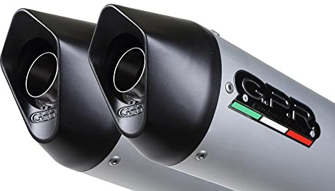 GPR Endschalldämpfer, kompatibel mit Yama Xjr 1300 1999/06, Doppelschalldämpfer, zugelassen, mit Konextionsrohr Furore Aluminium, silberfarben