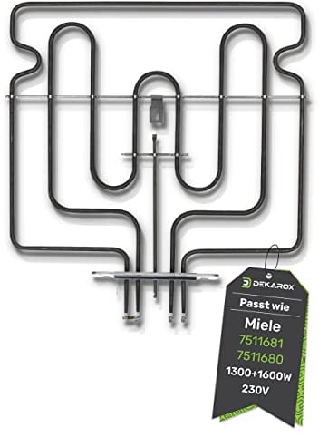 DEKAROX Elemento riscaldante superiore 1300 + 1600 W 230 V adatto per Miele 7511681 7511680 IRCA 9011R461 per forno