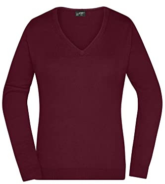 James & Nicholson Damen V-Pullover - Leichter Strickpullover in hochwertiger Ausführung