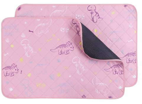 IEUUMLER Lot de 2 Tapis Educateur pour Chien, Lavable Réutilisables et Super Absorbanttapis Pee Pad, Anti-fuites Apprentissage propreté pour Chiot FC013(104*104cm-2pcs,Rose)
