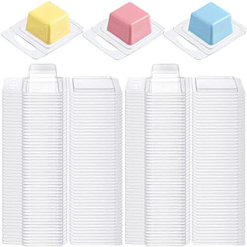 Marinada 100 Stück Wachsschmelzformen, Transparente Formen für Selbstgemachte Schokolade, Wachsschmelze, Dochtlose Kerzen, Seifenherstellung