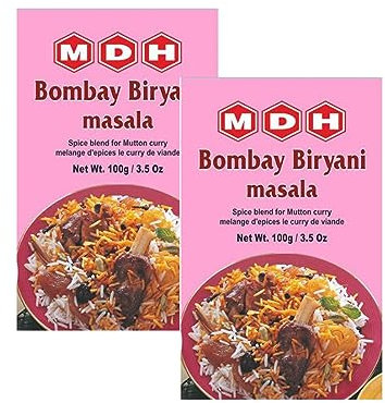 MDH Various Seasoning Masala Powder - Spices Mix Curry Masala Recipe Mixes Casserole Seasoning Herbs - Aromatic & Enhances the flavor of the meal (Biryani Bombay Masala (100g), Pack of 2)
