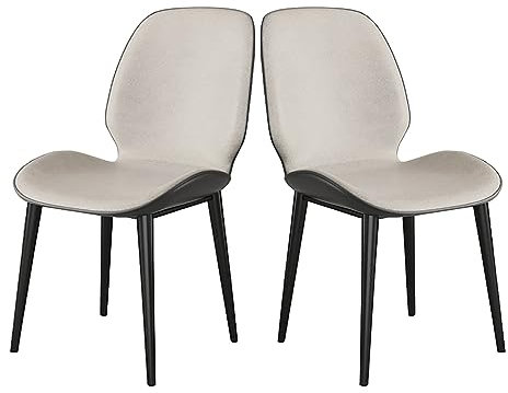 Jeu de 2 chaises de salle à manger en métal industriel, chaise de cuisine confortable, hauteur d'assise de 17,7 pouces, avec dossier et pieds en métal, chaises de salon modernes en métal pour