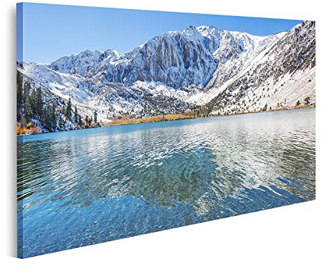 islandburner cuadro sobre lienzo Lago Sierra Nevada Hermosa escena natural principios invierno montañas Sierra Nevada LAN cuadros murales póster