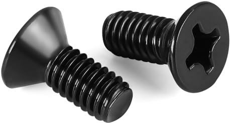 MewuDecor M3 x 6mm Flat Countersunk Head Machine Screws, Cross Screw, 304 Stainless Steel 18-8, Black Finish, 50 PCS
