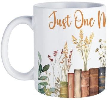 KOPUTE Ust One More Chapter Tasse, Botanischer Jugendstil-Tasse, Buchbecher, eine Tasse für sich selbst, eine glückliche Tasse für Kinder, das beste Geschenk für Kollegen, Eltern und Großeltern, 110z
