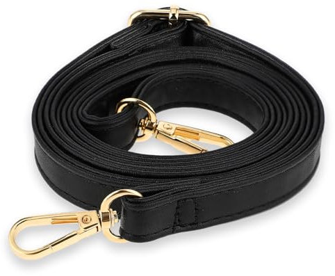 Amabro Verstellbarer Schultergurt, 70-130cm Frauen Leder Schulterriemen Trageriemen Taschengurt Schwarz Taschenriemen für Damen Taschen Handtasche Umhängetasche Längenverstellbarer