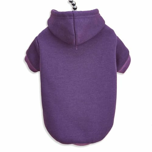 Monkimau Hundepullover Hoodie für kleine bis große Hunde – Warmer Fleece – Herbst- und Winterkleidung – XS bis XXXL – 10 Farben (Lila, M)