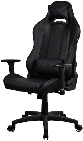 Arozzi Torretta Super Soft Upholstery Fabric Gaming Chair, Breathable Fluid-Repellent Ergonomic Office Chair with Adjustable Height, 3D Armrest & 2 Supportive Pillows (Pure Black)