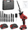 Reciprocating Saw, 0-4000 RPM Variable Speed Reciprocating Saws, 21V Cordless Wood Saw Electric, Electric Saws to Cut Wood, for Metal PVC Cutting with 2 Batteries, 8 Blades