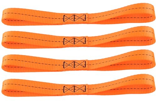 GEARMONSTER 4 x Zurrschlaufen, Doppelschlaufen Gurtschlaufen 30cm lang, 25 mm breit, Schlaufen Spanngurte Ladungssicherung Zurrgurt für Auto, Motorrad Transport, Fahrrad