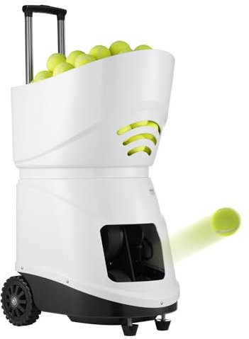 VEVOR Tennisballmaschine, automatischer tragbarer Tennisballwerfer, Übungswerfer für 150 Bälle, Tennistraining, 5 Motoren, Multimodus-Übungen, über 2 Stunden Spielzeit, wiederaufladbarer Akku