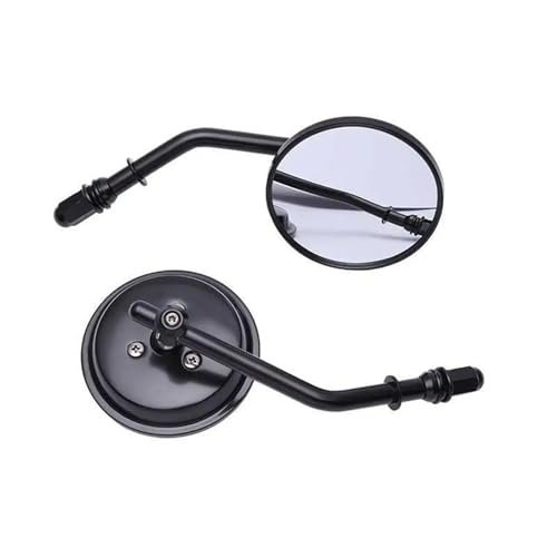 Motorrad Spiegel Für Dyna Für Bobber Für Chopper Für Sportster Für Alt Für Schule Für Touring M8 Motorrad Runder Rückspiegel Seitenspiegel Retro Motorrad Rückspiegel(Schwarz)
