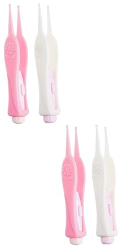 MERRYHAPY 4stücke Ohrreiniger Für Kleinkinder Flexible Kunststoff-ohrreiniger Mit Sichtbarem Licht Sicheres Entfernen Von Ohrenschmalz Weiß