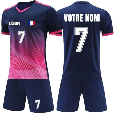 Générique Maillot de Foot Enfant, Ensemble Foot Enfant Personnalisé avec Votre Nom Numéro Logo, Maillot de Football Homme, Maillot de Foot Personnalisé pour Enfant et Adulte