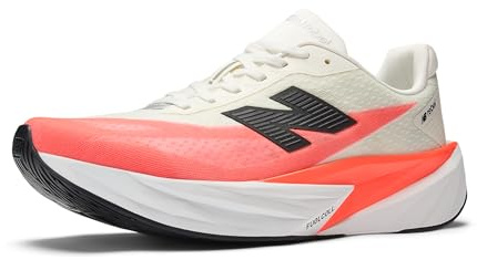 New Balance Men's FuelCell Rebel V5 Running Shoe, Urgent Red/White/Sea Salt, 8.5 UK