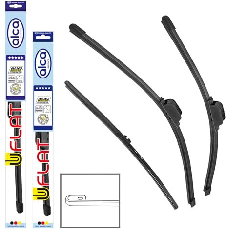 alca® Scheibenwischer mit Heckwischer ideal für VW TRANSPORTER T5 (02.2003-11.2009) U-FLAT Flachbalkenwischer
