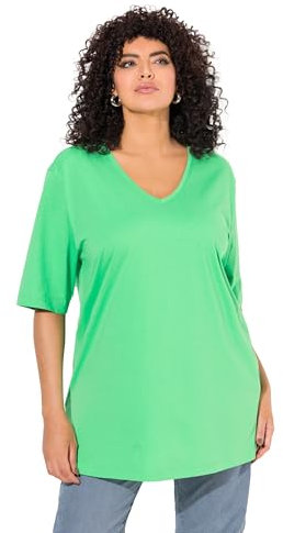 Ulla Popken Women's, V-Ausschnitt, Relaxed, Halbarm T-Shirts, Mintgrün, 46/48