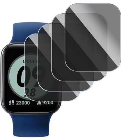 KARYLAX - Protezione schermo anti-spia in vetro flessibile, antigraffio, protezione privacy per Apple Watch SE/6/5/4 40 mm 44 mm (4 pezzi)