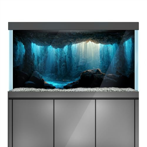 LYYAB Aquarium Hintergrund Aufkleber - Höhle Unterwasser Felsen - Aquarium Reptilien Terrarium Dekor Poster (60 x 30 cm)