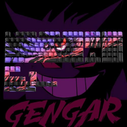 QPSJXN Keycaps Anime Design Compatible with Keyboard Japanese Layout PBT Dye-Sublimation Thick Profile 134K Most Keyboards(Genga)