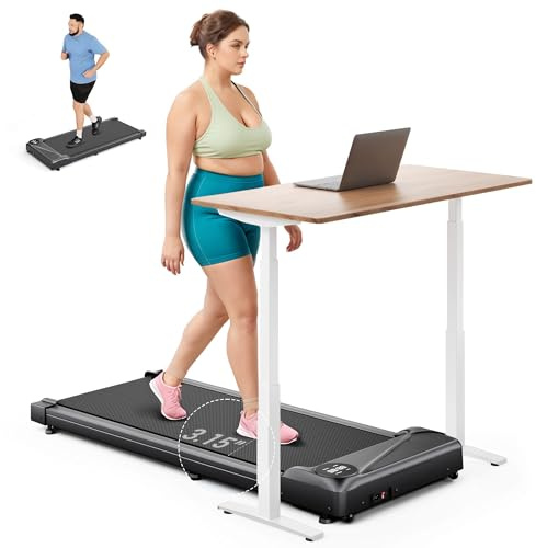 THERUN Walking Pad Treadmill for Home & Office,Portable Under Desk Treadmill with Remote Control,LED Display & 2.5HP Motor, 265 lbs Weight Capacity, Compact Walking/Jogging Machine for Small Spaces