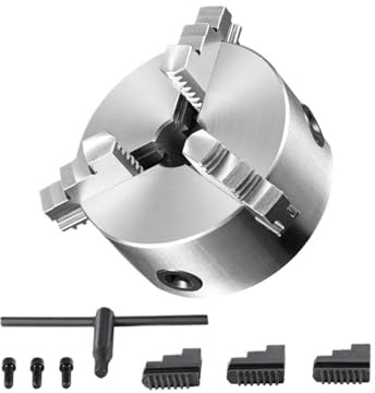 Plato de torno de 3 mordazas de 100/125/160/200/250 mm con autocentrado y amplio rango de sujeción for torno e impresora 3D.(K11-200 200mm)