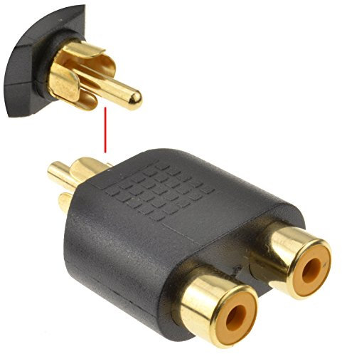 kenable Adaptateur Double RCA Femelles vers RCA Cinch Fiche Plaquées Or