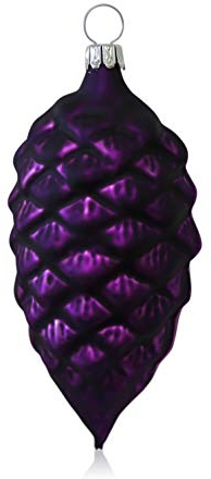 Lauschaer Glas Christbaumschmuck Tannenzapfen lila matt 4 Stück Christbaumschmuck Weihnachtsbaumschmuck mundgeblasen