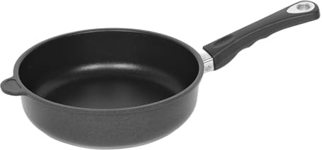 Lotus Gusspfanne - Hochrandpfanne INDUKTION geeignet Ø 24cm, Bodenmaß 18,5cm, Höhe 7,5cm, Deckelmaß 24cm