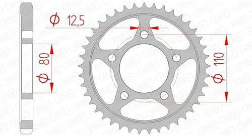 Stahl-Kettenrad AFAM 530-45Z (Silber)