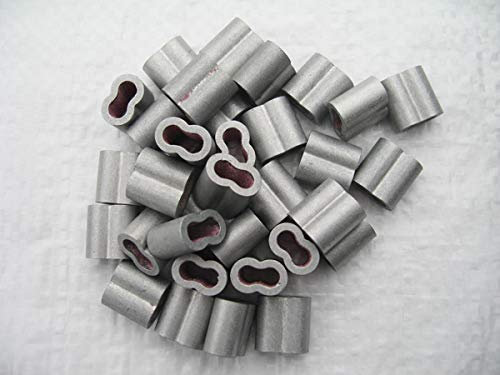 Secure Fix Direct 50 4-5mm Aluminium Wire Rope Crimping Sleeves Ferrules