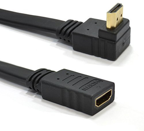 kenable RIGHT ANGLE 270 FLAT HDMI Extension Cable Plug To Female Socket 0.2m 20cm [0.2 metres]