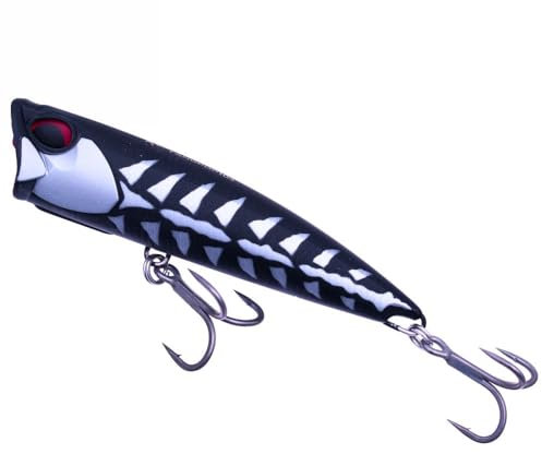 DUO Realis Fang Pop Hartköder, 10,5 cm, 24,5 g, Topwater Popper (CCC3688 Mattschwarzer Knochen)