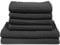 6 Teil. Set 4X Handtuch 2X Badetuch/Duschtuch Waffelpiqué Baumwolle anthrazit