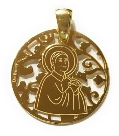 Heiliger Edelstein Medaille aus Sterlingsilber mit 18-karätigem Gold., Sterling-Silber, Kein Edelstein