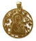 De Bussy Medaille Santa Gema Anhänger aus Sterlingsilber mit 18-Karat-Vergoldung.