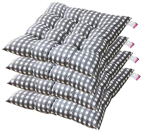 AGDLLYD Set de 4 Cojines de Asiento cojín de Silla 40x40x7cm para Interior y Exterior - Modelo 2019 - Muchos Colores - Acolchado Grueso/cojín de Suelo