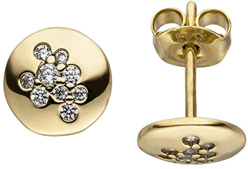 Jobo Damen-Ohrstecker aus 8 Karat 333 Gold mit 28 Zirkonia